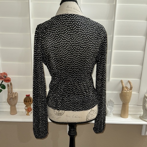 Zara Pleated Polka Dot Top - Picture 5 of 11